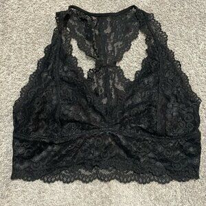 EC Talula Racerback Black Lace Bralette Size Medium